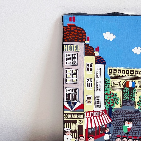 Parisian Hand-painted Folkart Hermes L’arc de Triomphe Laurence 95’ Small - Picture 7 of 13